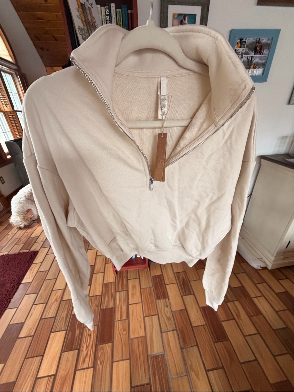 SKIMS Cream Half‑Zip Pullover Sweatshirt